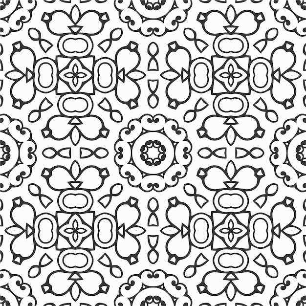 Vector para colorear patrón de formas de flores geométricas y fondo para el diseño
