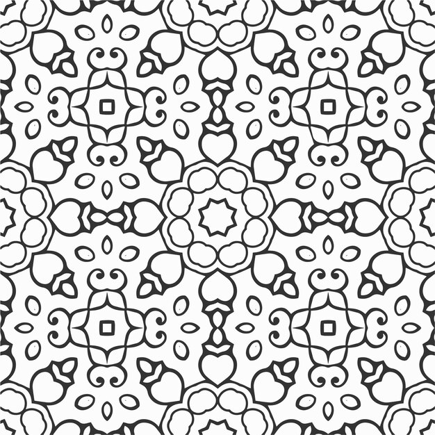 Vector para colorear patrón de formas de flores geométricas y fondo para el diseño