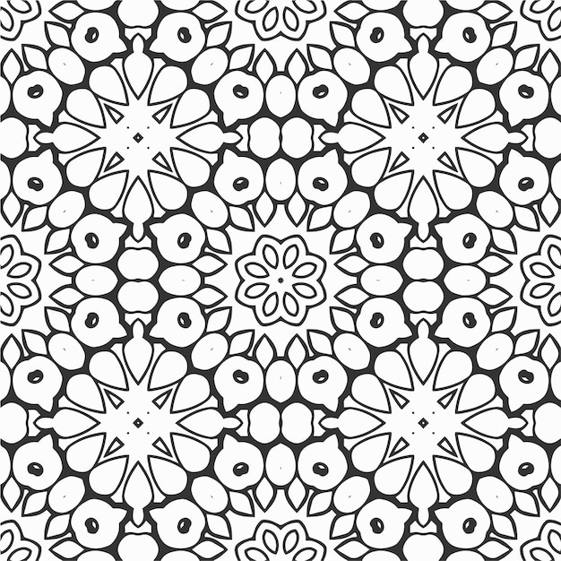 Vector para colorear patrón de formas de flores geométricas y fondo para el diseño