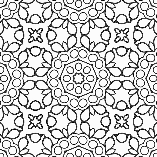 Vector para colorear patrón de formas de flores geométricas y fondo para el diseño