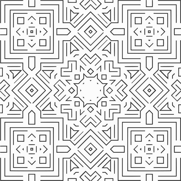 Vector para colorear patrón de formas de flores geométricas y fondo para el diseño