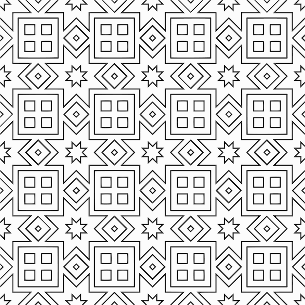 Vector para colorear patrón de formas de flores geométricas y fondo para el diseño