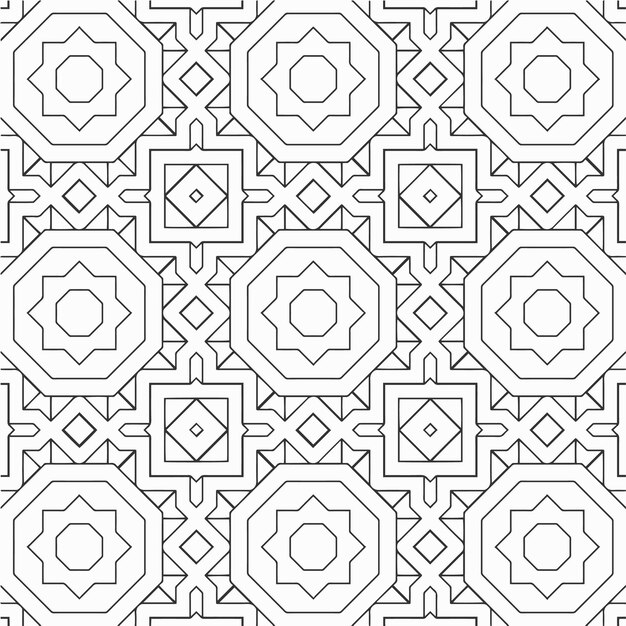Vector para colorear patrón de formas de flores geométricas y fondo para el diseño