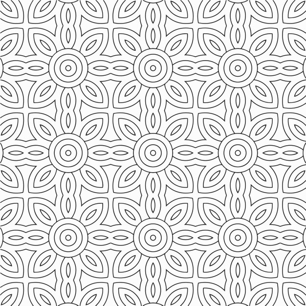 Vector para colorear patrón de formas de flores geométricas y fondo para el diseño