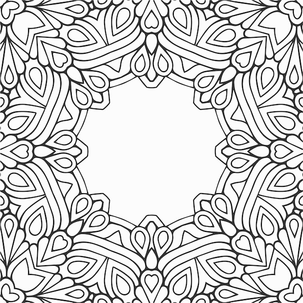 Vector para colorear patrón de formas de flores geométricas y fondo para el diseño