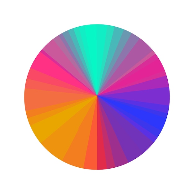 Vector de colores del espectro del arco iris de la rueda de clipart abstracto Paleta de colores de círculo redondo
