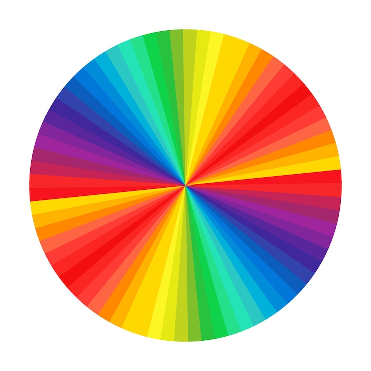 Vector vector colores espectro arco iris vector círculo redondo paleta de colores ilustración vectorial