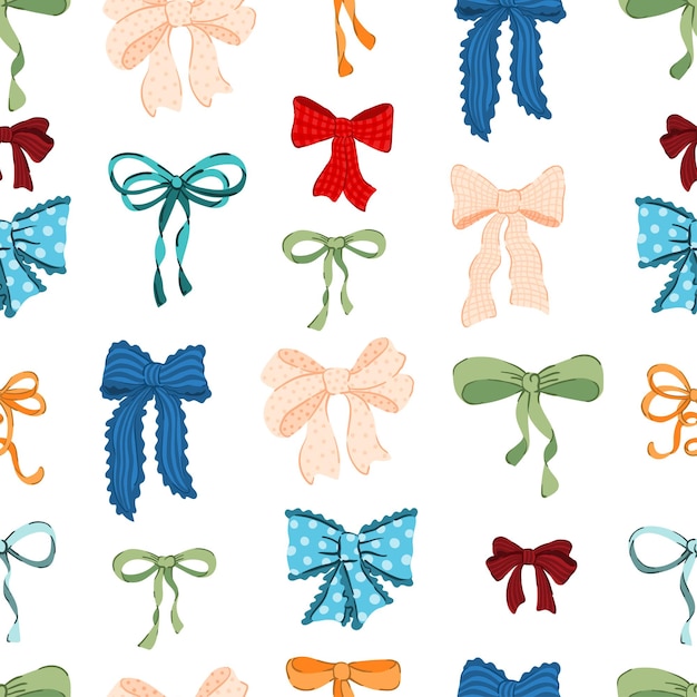 Vector de colores nudos de arco arcos de regalo patrón sin costuras regalo de fiesta de vacaciones de bodas