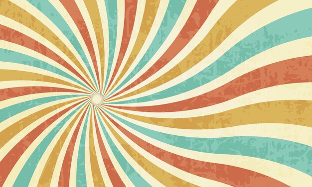 Vector de colores Retro Vintage Líneas de explosión solar Fondo
