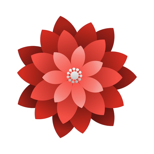 Vector colorida flor de primavera en el estilo de papel