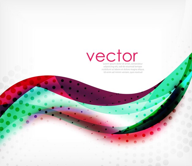 Vector colorida franja ondulada en fondo blanco con efectos borrosos Vector digital techno plantilla de fondo abstracto