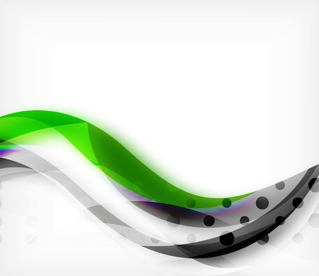 Vector colorida franja ondulada en fondo blanco con efectos borrosos Vector digital techno plantilla de fondo abstracto