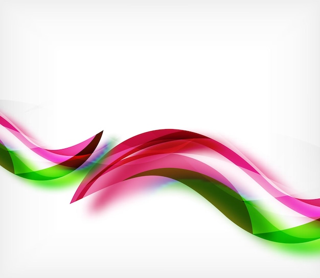 Vector colorida franja ondulada en fondo blanco con efectos borrosos Vector digital techno plantilla de fondo abstracto