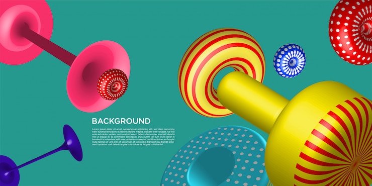 Vector vector colorido 3d retro fondo geométrico con plantilla de texto