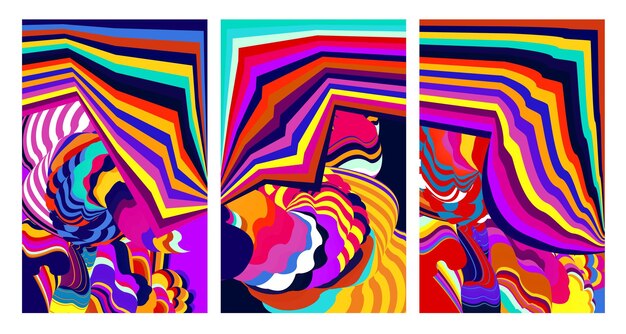 Vector colorido abstracto líquido psicodélico y patrón de fondo fluido 2024