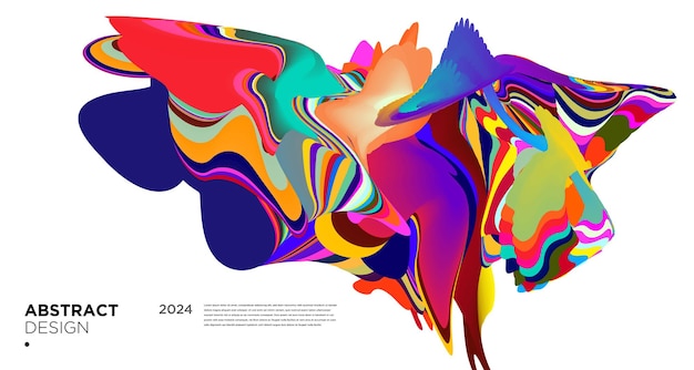 Vector colorido abstracto líquido psicodélico y patrón de fondo fluido 2024
