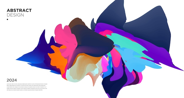 Vector colorido abstracto psicodélico líquido y patrón de fondo fluido 2024