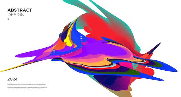 Vector colorido abstracto psicodélico líquido y patrón de fondo fluido 2024