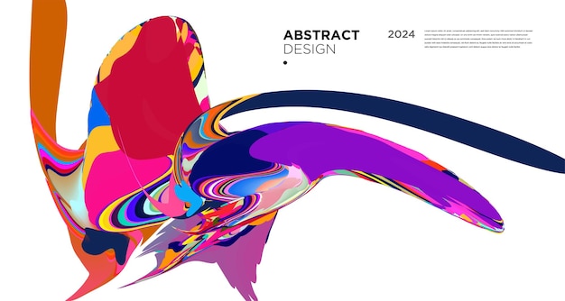 Vector colorido abstracto psicodélico líquido y patrón de fondo fluido 2024