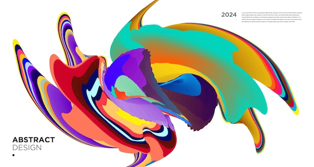 Vector colorido abstracto psicodélico líquido y patrón de fondo fluido 2024