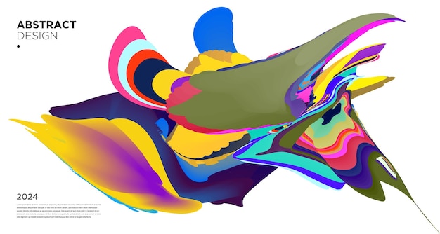 Vector colorido abstracto psicodélico líquido y patrón de fondo fluido 2024