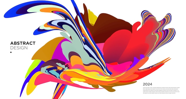 Vector colorido abstracto psicodélico líquido y patrón de fondo fluido 2024