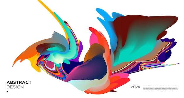 Vector colorido abstracto psicodélico líquido y patrón de fondo fluido 2024