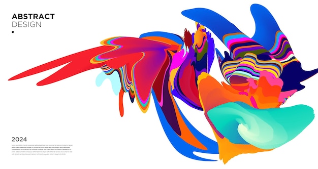 Vector colorido abstracto psicodélico líquido y patrón de fondo fluido 2024