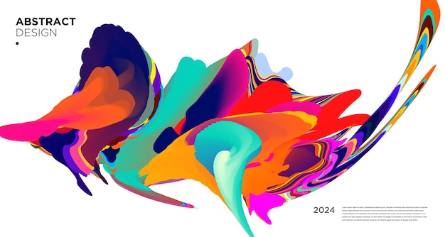 Vector colorido abstracto psicodélico líquido y patrón de fondo fluido 2024