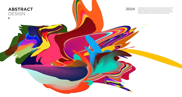 Vector colorido abstracto psicodélico líquido y patrón de fondo fluido 2024