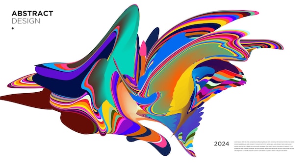 Vector colorido abstracto psicodélico líquido y patrón de fondo fluido 2024