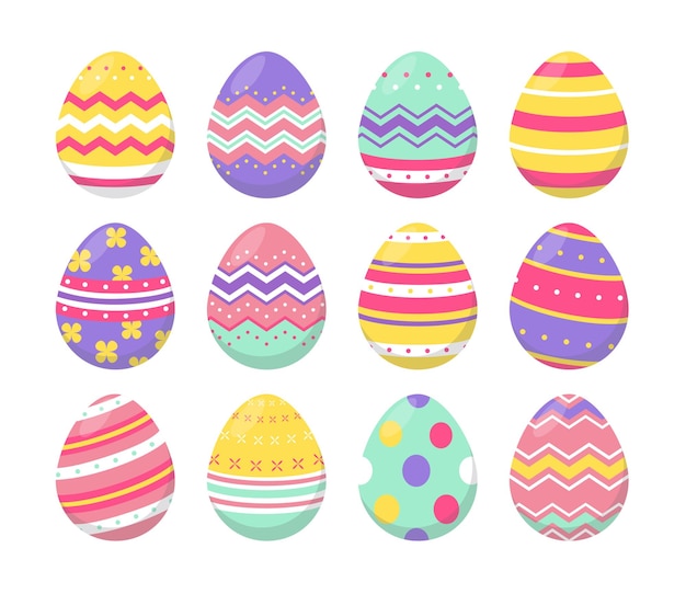 Vector colorido colección de huevos de Pascua