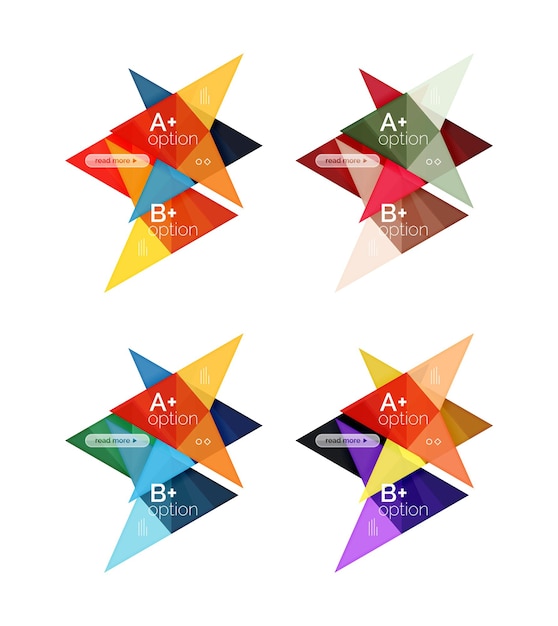 Vector colorido flecha opción plantillas de infografías establecidas para el diagrama de diseño de flujo de trabajo opciones de número o diseño web