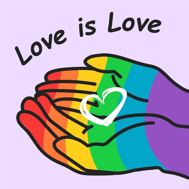 Vector colorido Fondo del mes del orgullo LGBTQ El amor es amor igualdad de género