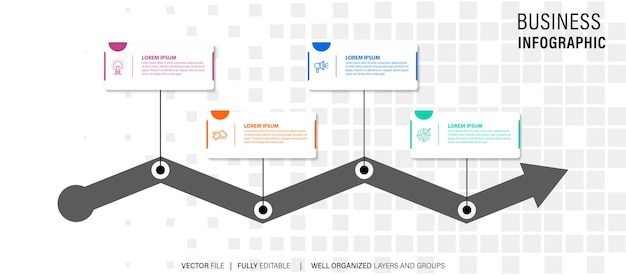 Vector colorido infográfico de negocios elementos de diseño vector