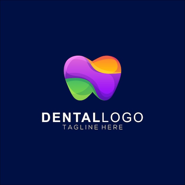 Vector colorido del logotipo de dentall premium