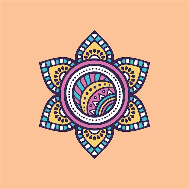 Vector colorido mandala indio