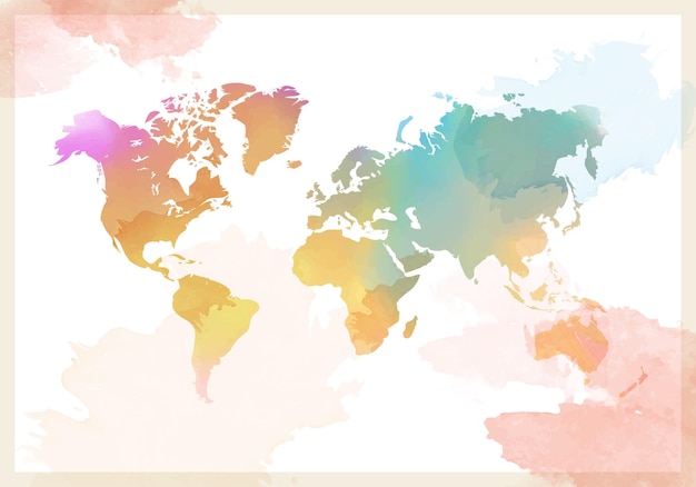 vector colorido mapa del mundo y textura de fondo