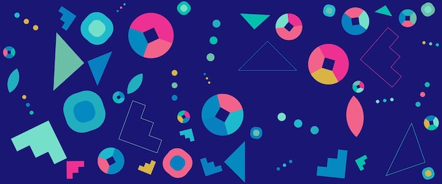 Vector colorido moderno y simple abstract geométrico banero de Memphis Para el fondo del banner portada del cartel papel tapiz de presentación certificado de fondo