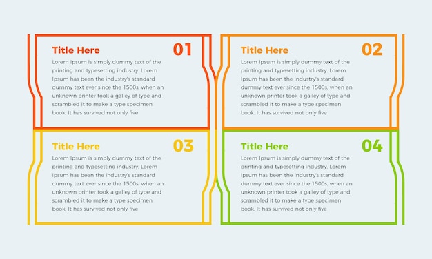 Vector vector colorido negocio 4 pasos diseño de elementos infográficos