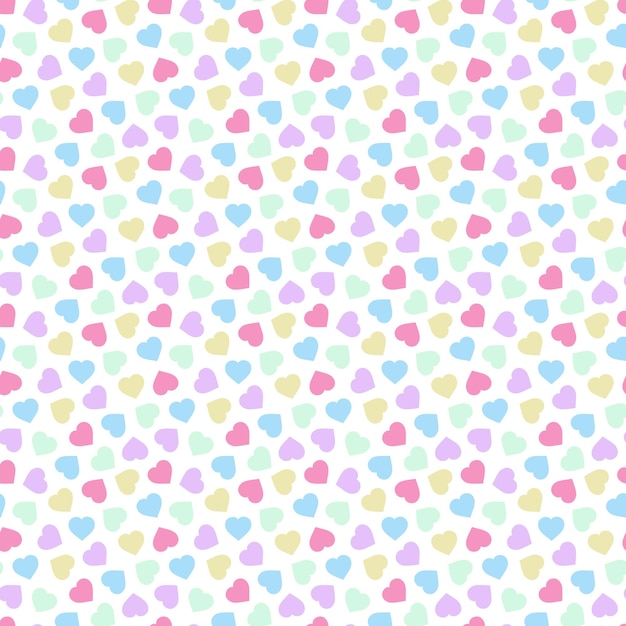 Vector colorido patrón de mosaico sin costuras con corazones Fondo delicado repetible Impresión de amor lindo