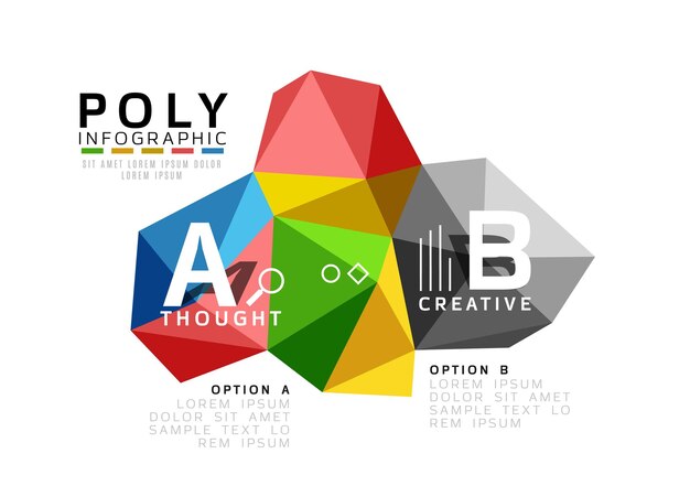 Vector colorido resumen bajo poli infográfico fondo vectorial
