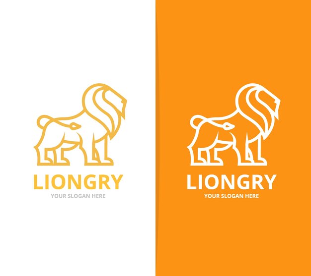 Vector de la combinación de logotipo de león o gato