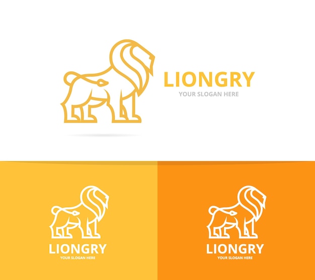 Vector de la combinación de logotipo de león o gato