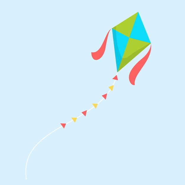 Vector, cometa, vuelo, caricatura, vector, icono, ilustración