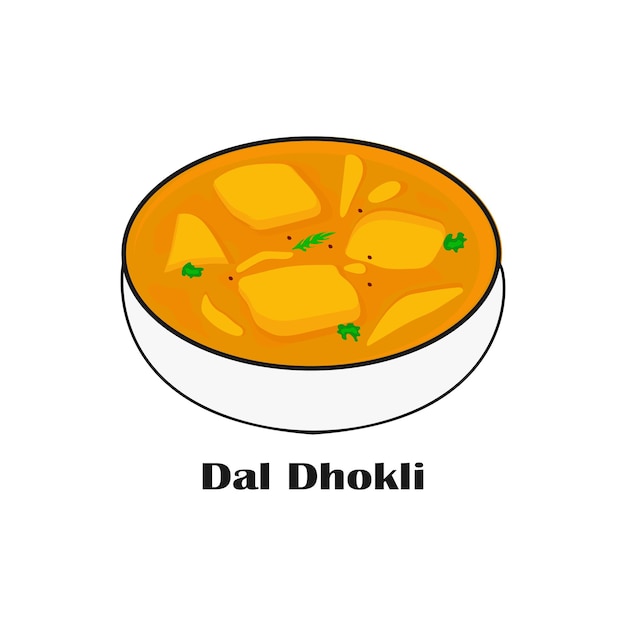 Vector de comida india dal dhokli