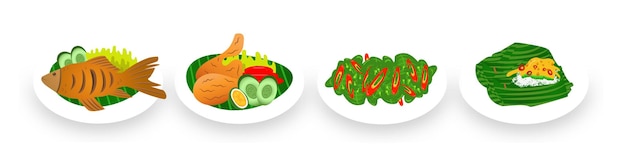 Vector de comida indonesia