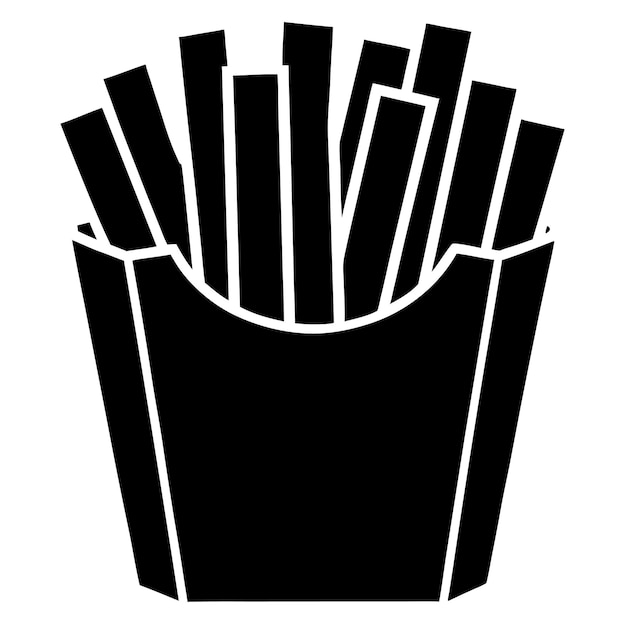 Vector de comida rápida dibujado a mano e ilustración de silueta de papas fritas