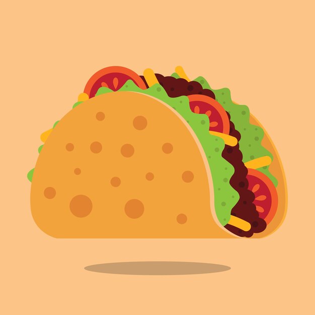 vector de comida taco