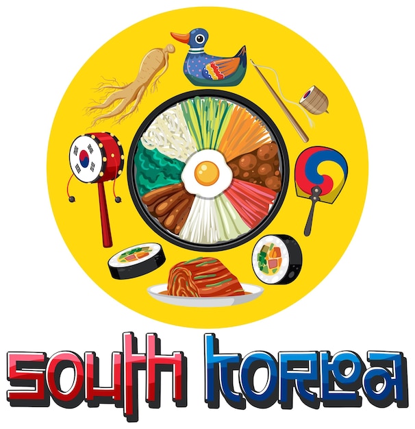 vector de comida tradicional coreana